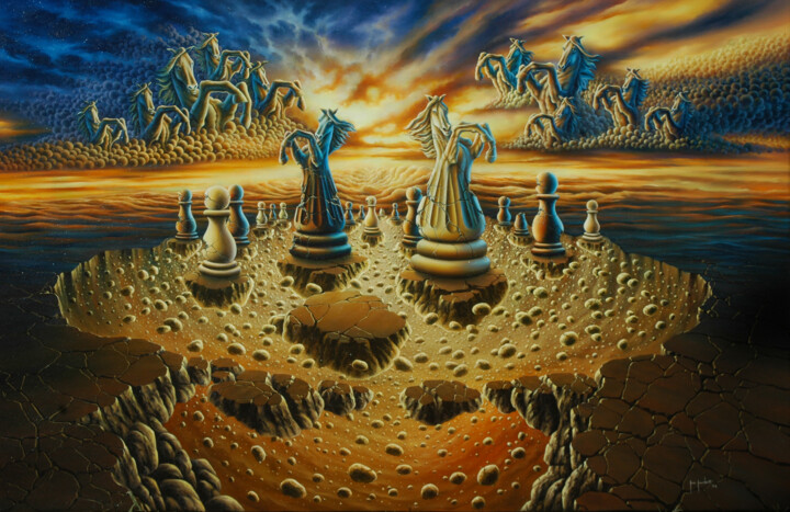 제목이 "Devolution"인 미술작품 Joe Joubert로, 원작, 기름
