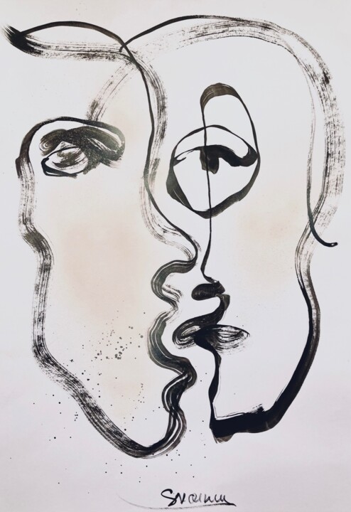 Linear love 绘画, 32.7x23.6 in