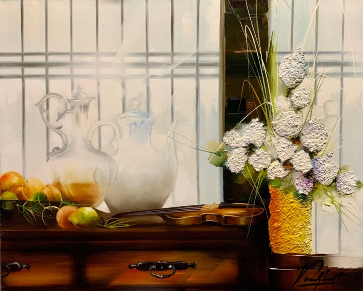 Violon sur le buffet 绘画, 25.6x31.9 in