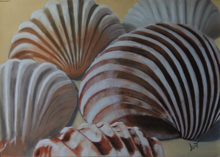 Peinture intitulée "Les coquillages" par Catherine Costet (Lccat), Œuvre d'art originale, Pastel