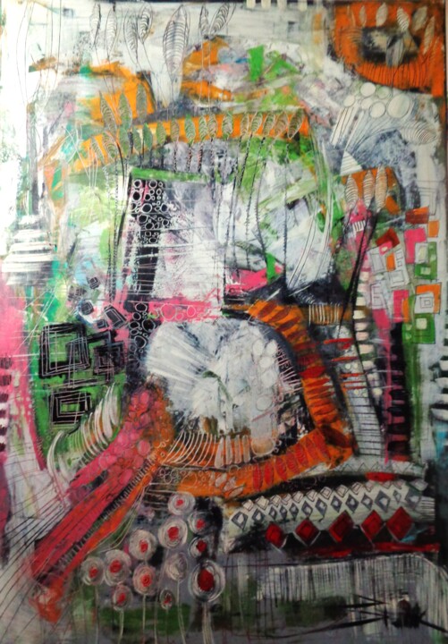 Schilderij getiteld "CHILDHOOD IV" door Sonja Brzak, Origineel Kunstwerk, Olie