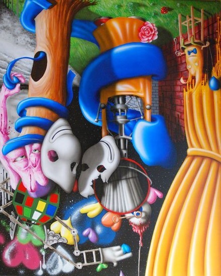 La terre est ronde, ne l'oublions pas! 绘画, 39.4x31.9 in