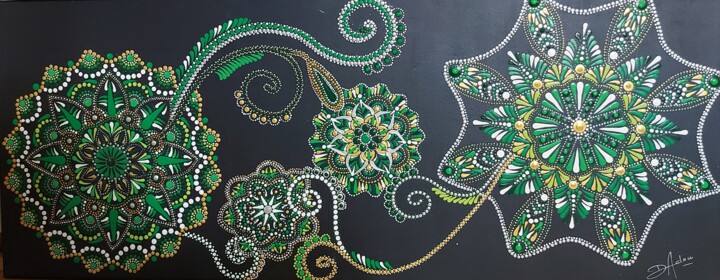 Painting titled "Amazonie" by Viviane Ramaye (Dadou), Original Artwork, Acrylic