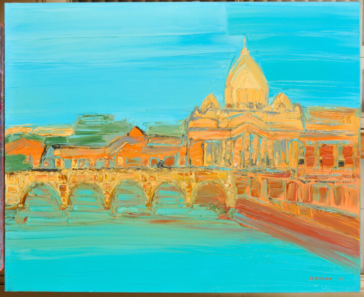「rome」というタイトルの絵画 Frederic Servianによって, オリジナルのアートワーク, オイル
