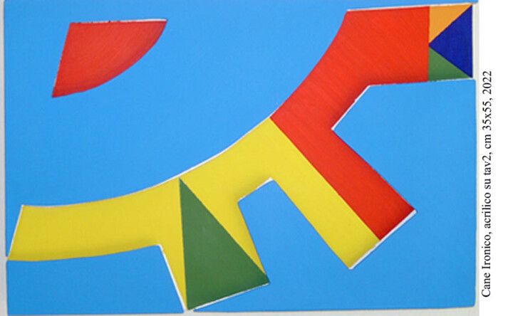 Painting titled "Cane Ironico, acril…" by Marcello Aprea, Original Artwork, Acrylic