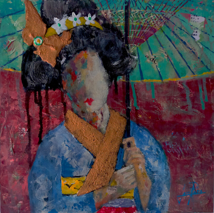 SERIE GEISHA 00066 绘画, 15.8x15.8 in