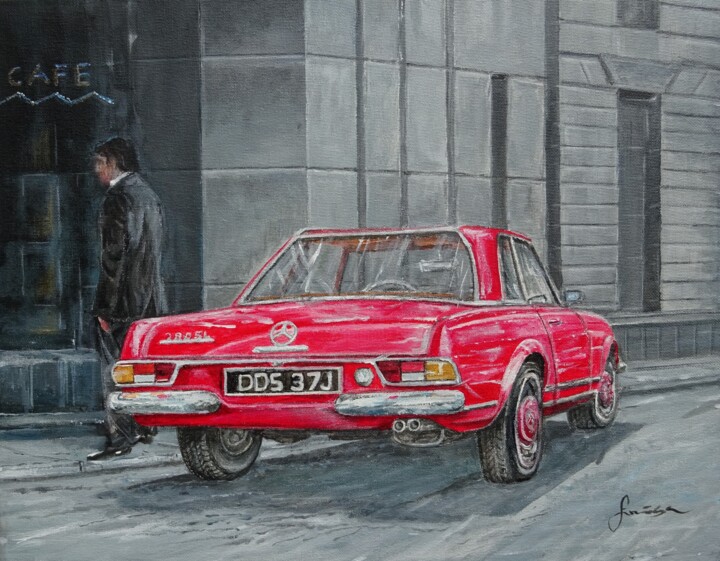 Mercedes -Benz Pagoda 280 SL 绘画, 16x20 in
