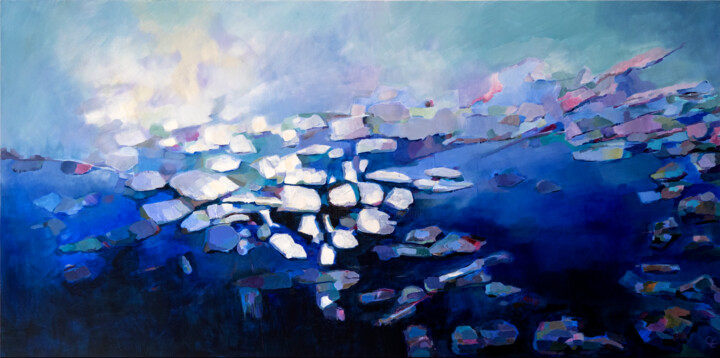 Au plus profond de mon jardin 绘画, 27.6x55.1 in