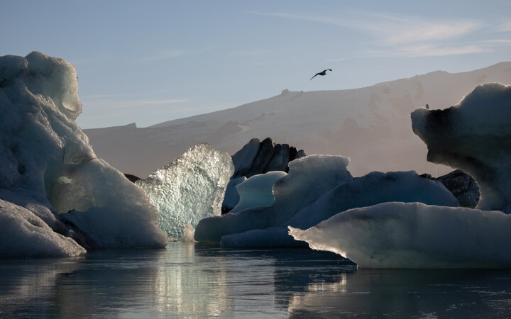 Photography titled "L'âme du glacier" by Max Lévine, Original Artwork, Digital Photography Mounted on Aluminium