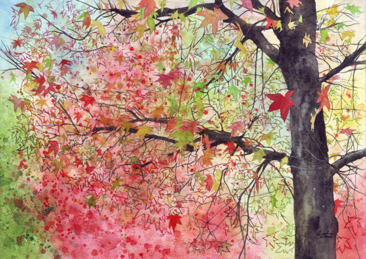 Étoiles de Liquidambar 图画, 11.8x15.8 in
