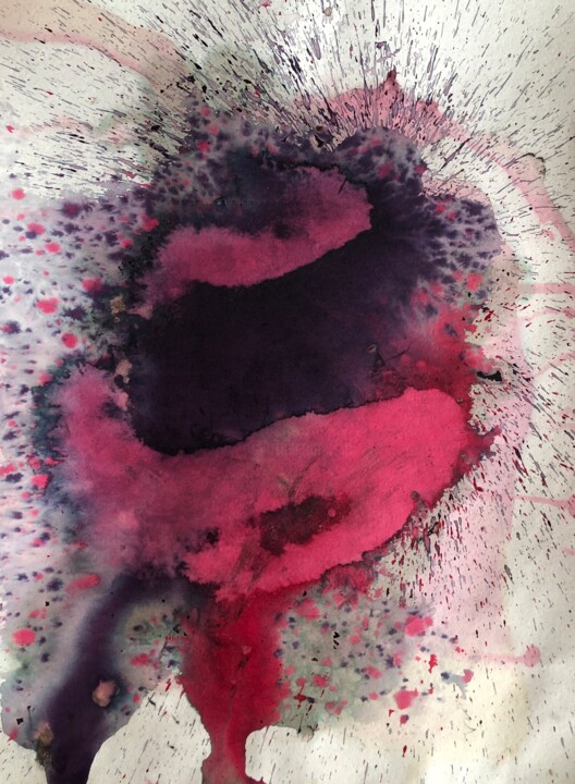 Painting titled "cloud in the head" by Sergei Kozachenko, Original Artwork, Ink