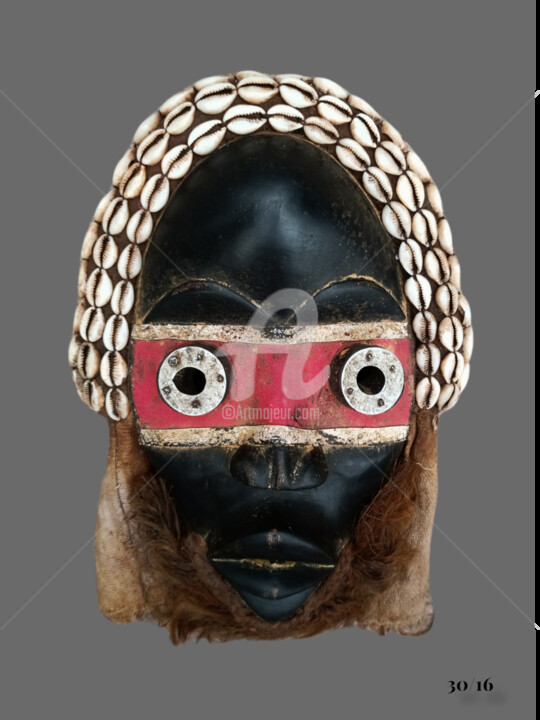 Masque Dan yacouba art tribal art premier KA22MD005 Scultura, 11,8x6,3 in