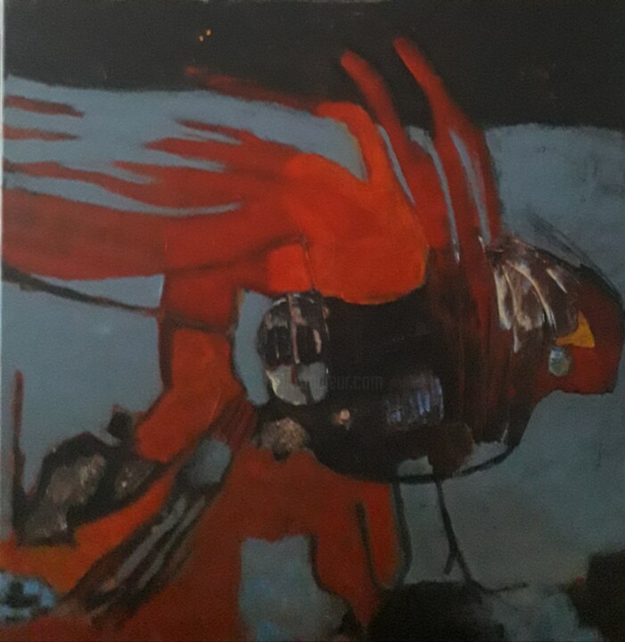 la toute puissance infantile reçoit une leçon. 绘画, 31.5x31.5 in