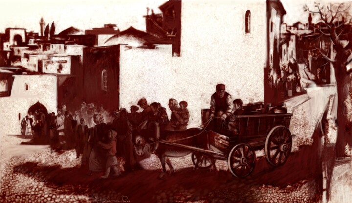 Rysunek zatytułowany „Arrival of refugees” autorstwa Azeriman, Oryginalna praca, Malarstwo cyfrowe