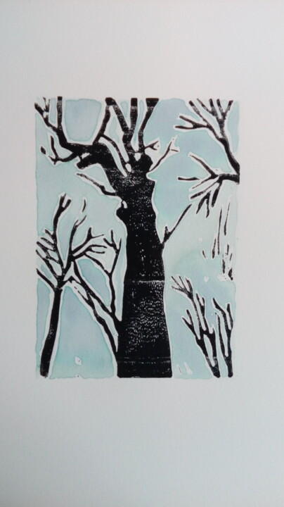 Petite prière sylvestre Printmaking, 22.2x7.9 in