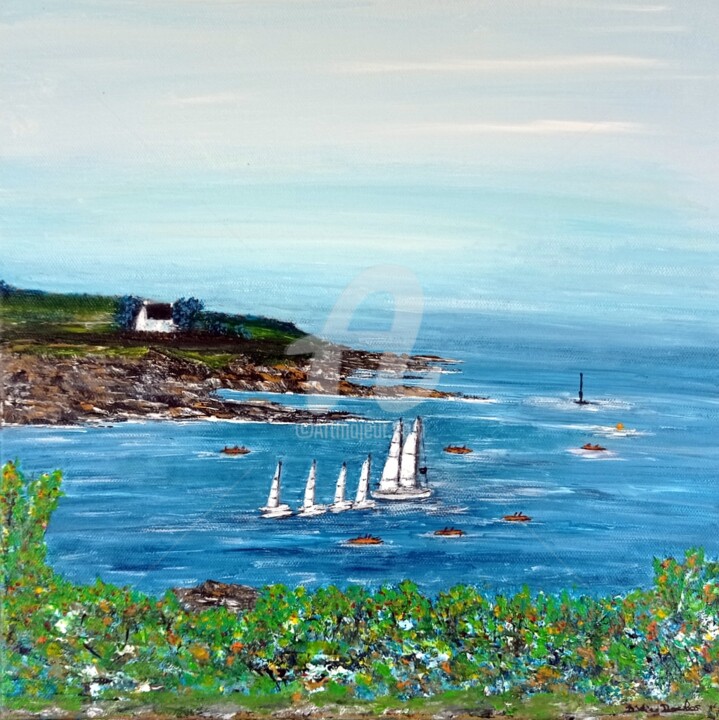 Peinture intitulée "Estuaire du BELON" par Didier Duclos, Œuvre d'art originale, Acrylique