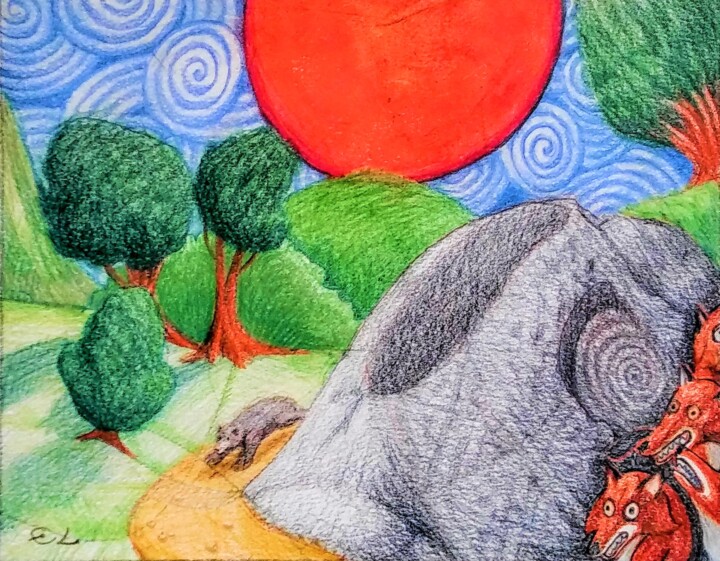When the Bear comes, the Foxes Hide 图画, 8x10 in