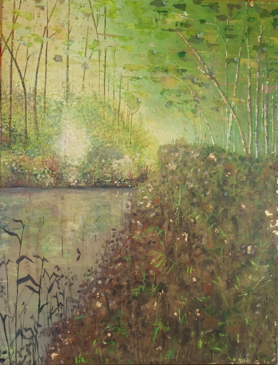 Peinture intitulée "Balade au bord de l…" par Emmanuelle Gaillard, Œuvre d'art originale, Acrylique Monté sur Châssis en bois