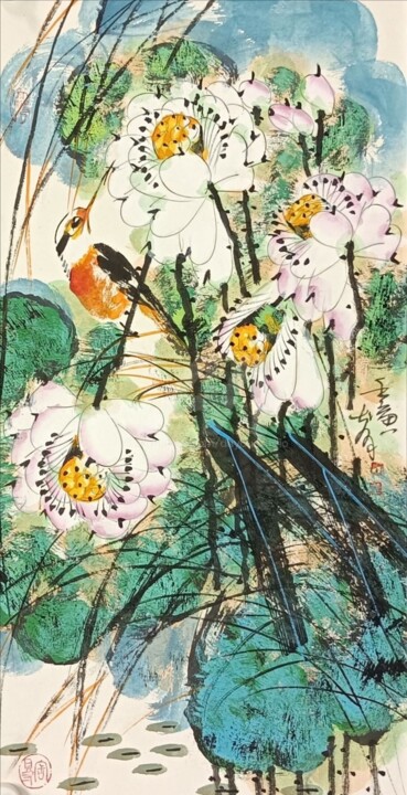 Painting titled "Non title 无题 （No.16…" by Dayou Lu, Original Artwork, Pigments