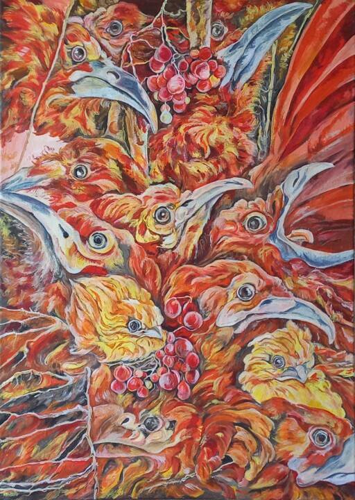 Лесной пожар. 4вариант. 绘画, 27.6x19.7 in