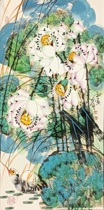 Painting titled "Non title 无题 （No.16…" by Dayou Lu, Original Artwork, Pigments