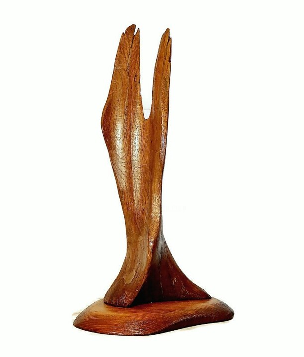 Dualism. Wooden sculpture. 雕塑, 17.7x8.7 in