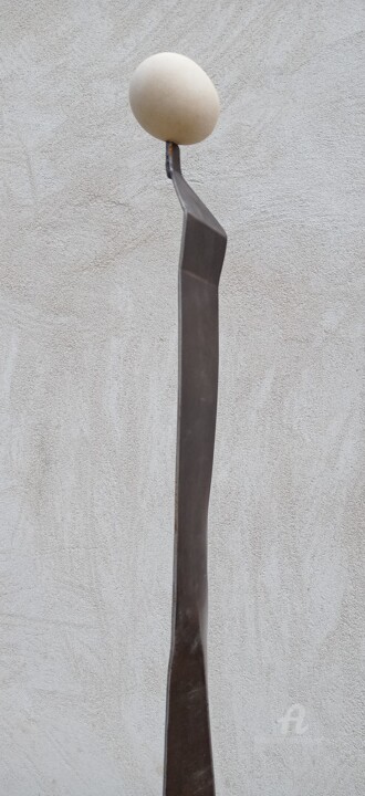 FIGURE Métal - Pierre 雕塑, 53.2x8.1 in