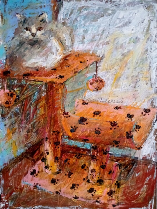Grey cat/2020 绘画, 15.8x11.8 in