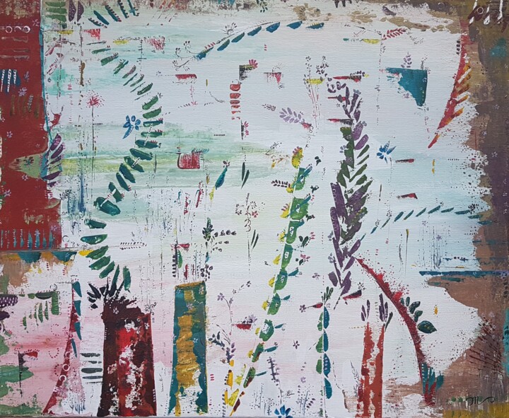 Peinture intitulée "Comme un voile de p…" par Emmanuelle Gaillard, Œuvre d'art originale, Acrylique Monté sur Châssis en bois