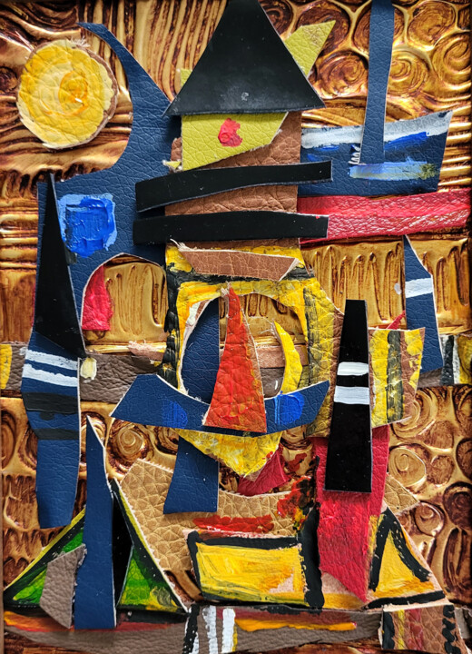 L'or du temps Collages, 7.1x5.1 in
