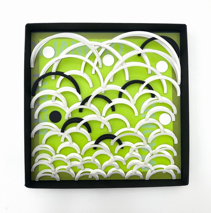 "3D Papierbild" başlıklı Kolaj Ursula Von Kirchbach tarafından, Orijinal sanat, Kâğıt Karton üzerine monte edilmiş