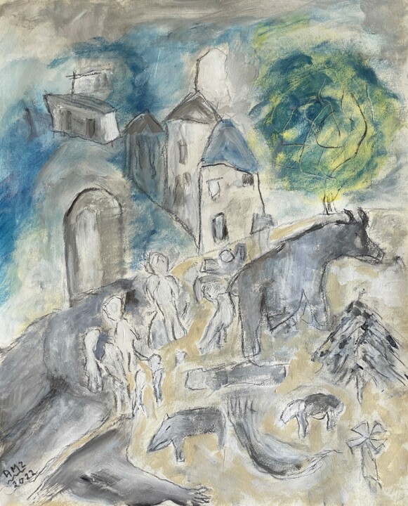 La Noche del Toro 绘画, 17x13 in