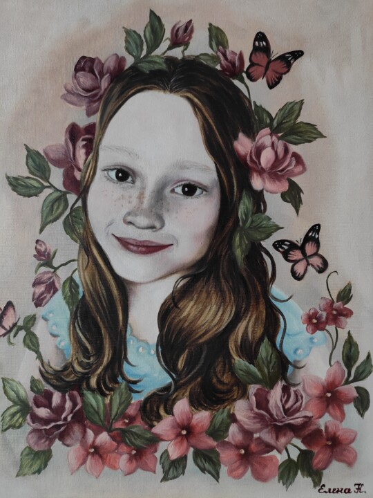 Portrait of a girl. Lyuba. 绘画, 19.7x15.8 in