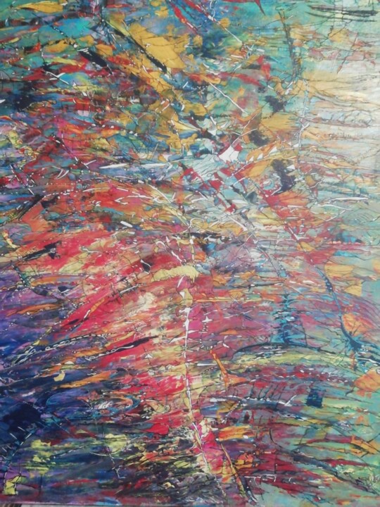 Peinture intitulée "seventys" par Lisa Morantin, Œuvre d'art originale, Acrylique