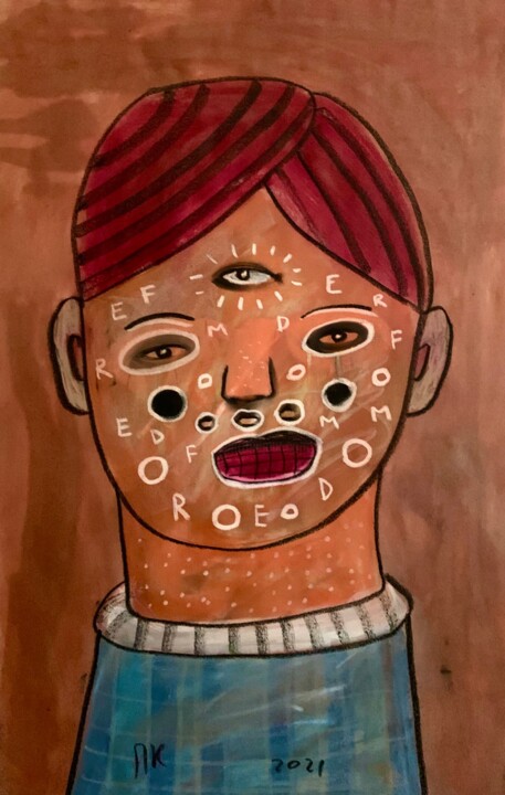 Antivaxxer #6 绘画, 33.1x20.9 in