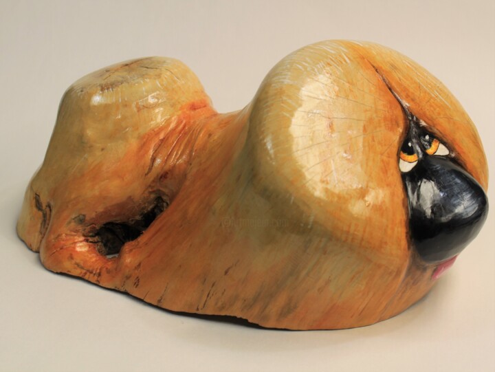 Le chien moppe 雕塑, 6x14 in