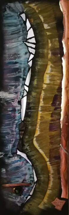 " Éclats de lumière " 绘画, 47.2x15.8 in