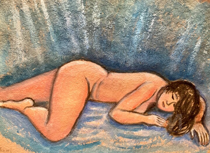 Schlafende 绘画, 15.8x21.7 in