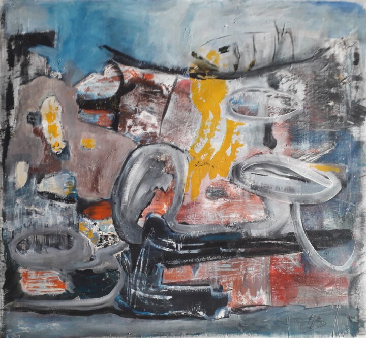 la perversité du neo-liberalisme rend le monde fou. 绘画, 30.3x32.3 in