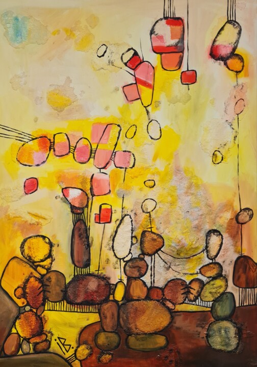 Painting titled "Icarus or Angelo" by Inke Bemelmans, Original Artwork, Acrylic