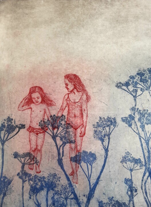 印花与版画 标题为“"L'aube"” 由Isabelle Desaulty, 原创艺术品, 雕刻