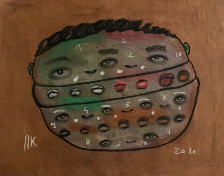 Surreal head #34 绘画, 16.5x20.5 in