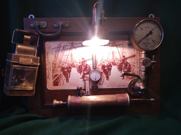 "На палубе старого п…" başlıklı Kolaj Валентин Сыромятников tarafından, Orijinal sanat, Bronz