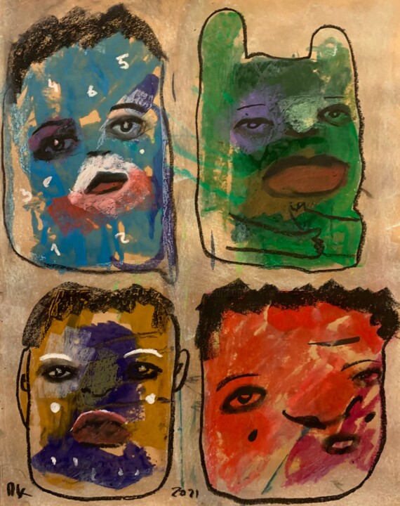 Four heads 绘画, 20.5x16.5 in