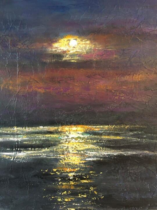 Peinture intitulée "Soir…" par Anne Vignau, Œuvre d'art originale, Acrylique