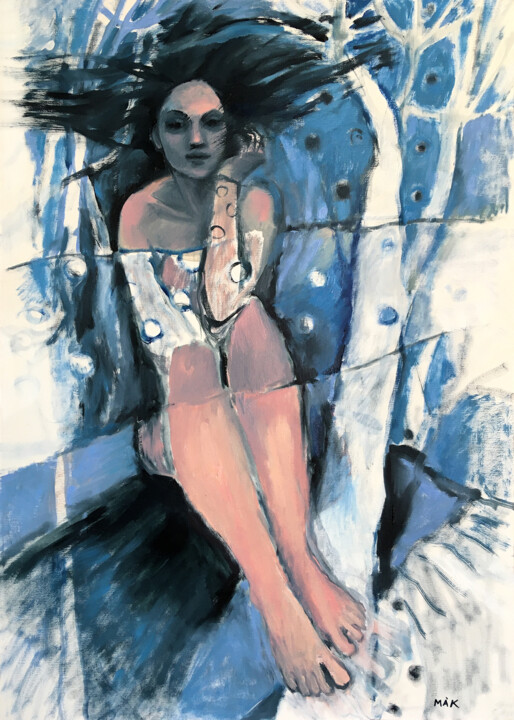 Schilderij getiteld "Time" door Irina Makarova, Origineel Kunstwerk, Olie