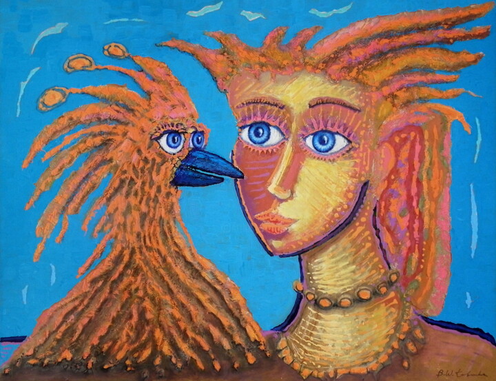Audiencje - adoracje - ptak 绘画, 23.6x31.5 in