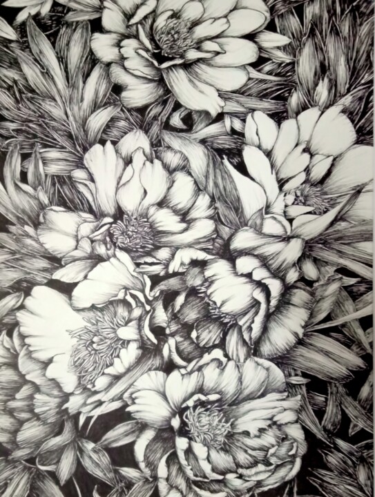 Drawing titled "Amongst friends" by Srj, Original Artwork, Ink