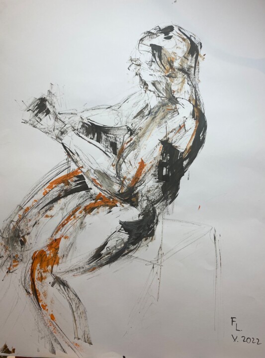 Guitatiste 绘画, 25.6x19.7 in