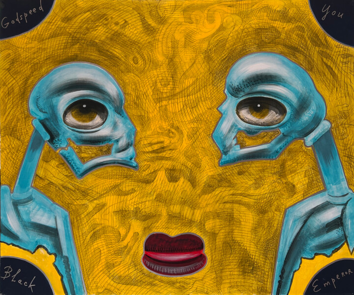 Painting titled "Pre-Poster 121" by Philipp Rukavishnikov, Original Artwork, Acrylic Mounted on Wood Stretcher frame